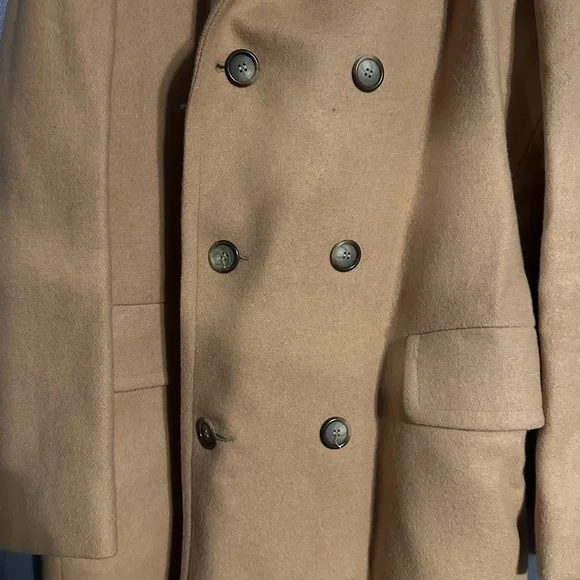 Men's Tan Double-Breasted Coat